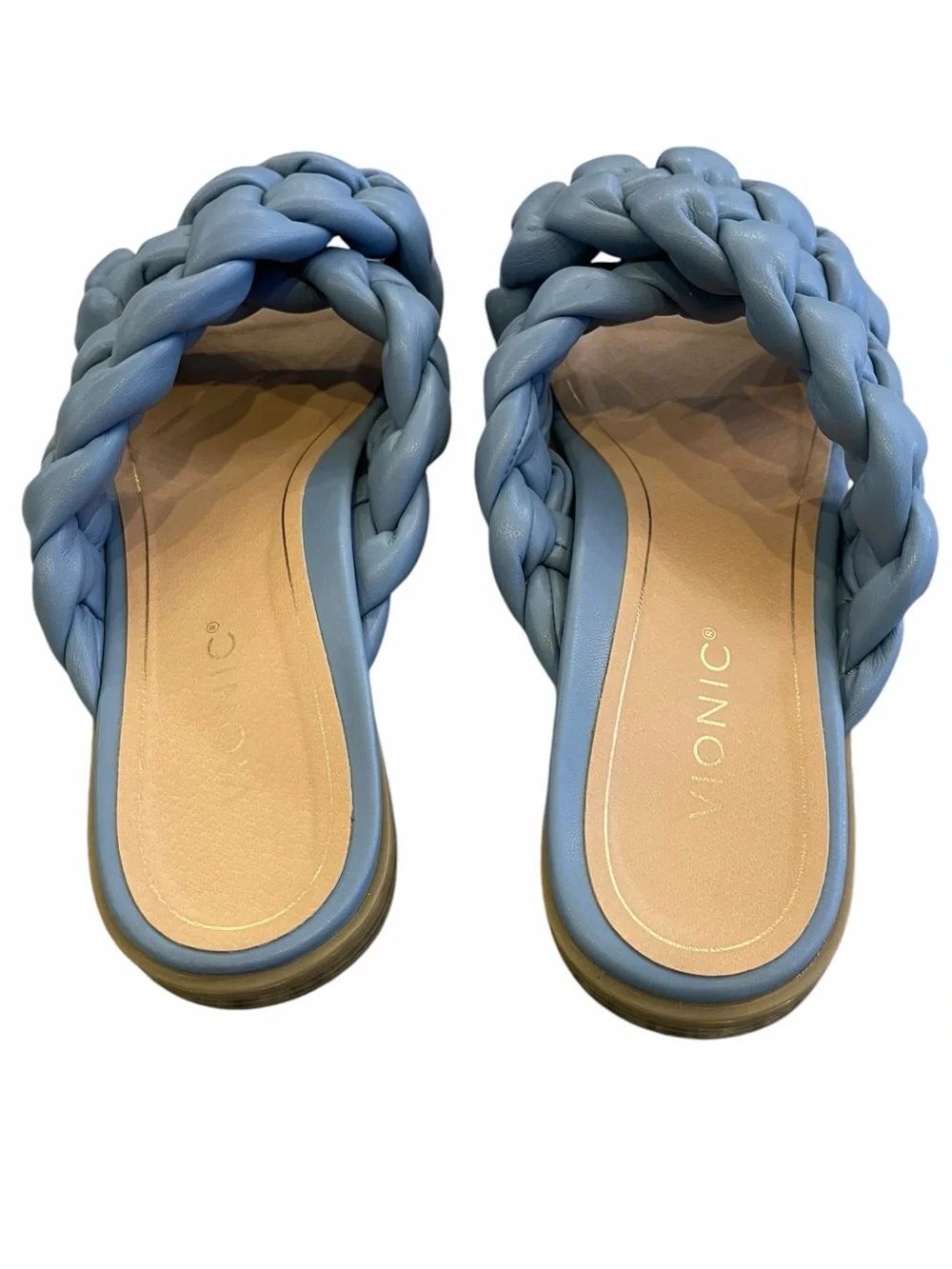 Vionic Braided Slide Sandals in Light Blue - Picture 2 of 5